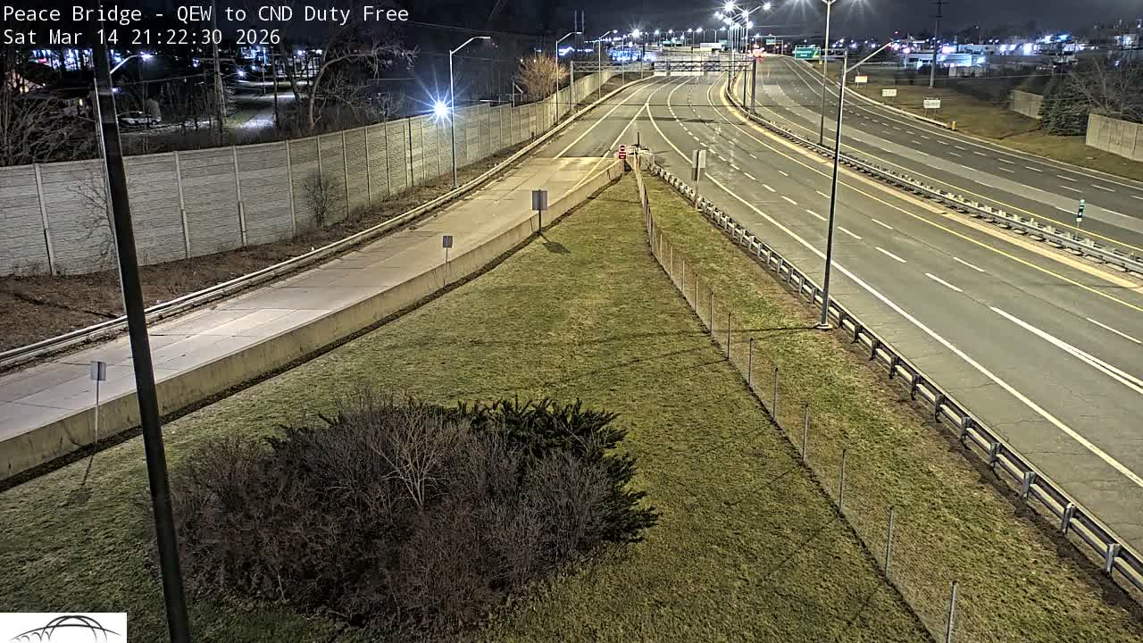 Fort Erie,  Canada Duty Free  Road Entrance to Peace Bridge Live Cam - Fort Erie, Niagara, Ontario, Canada