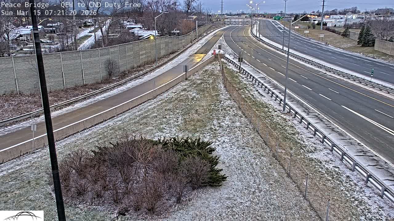 Fort Erie,  Canada Duty Free  Road Entrance to Peace Bridge Live Cam - Fort Erie, Niagara, Ontario, Canada