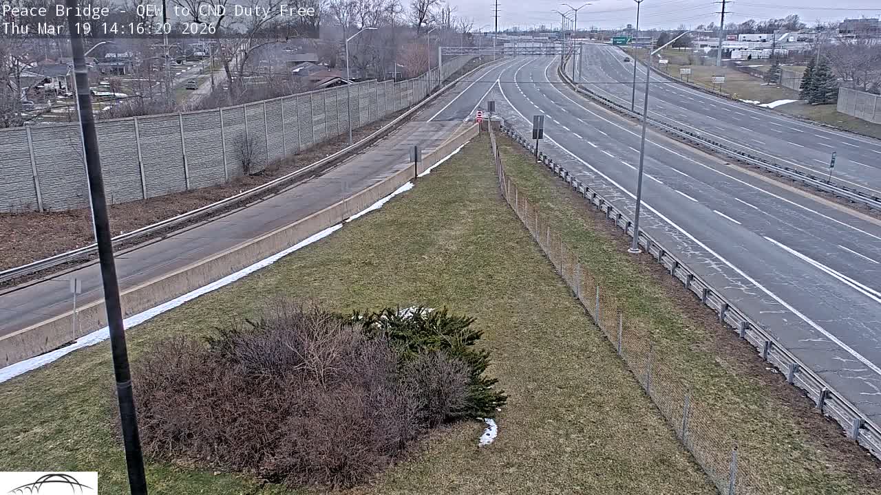 Fort Erie,  Canada Duty Free  Road Entrance to Peace Bridge Live Cam - Fort Erie, Niagara, Ontario, Canada