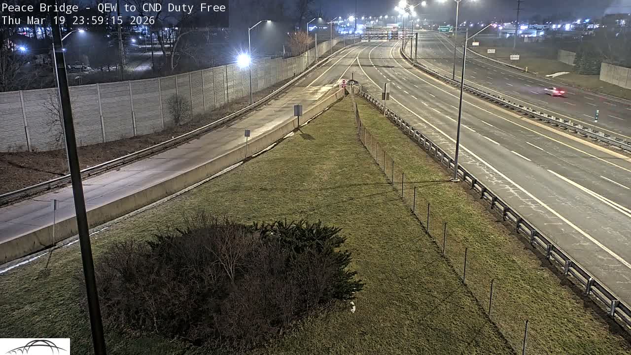 Fort Erie,  Canada Duty Free  Road Entrance to Peace Bridge Live Cam - Fort Erie, Niagara, Ontario, Canada