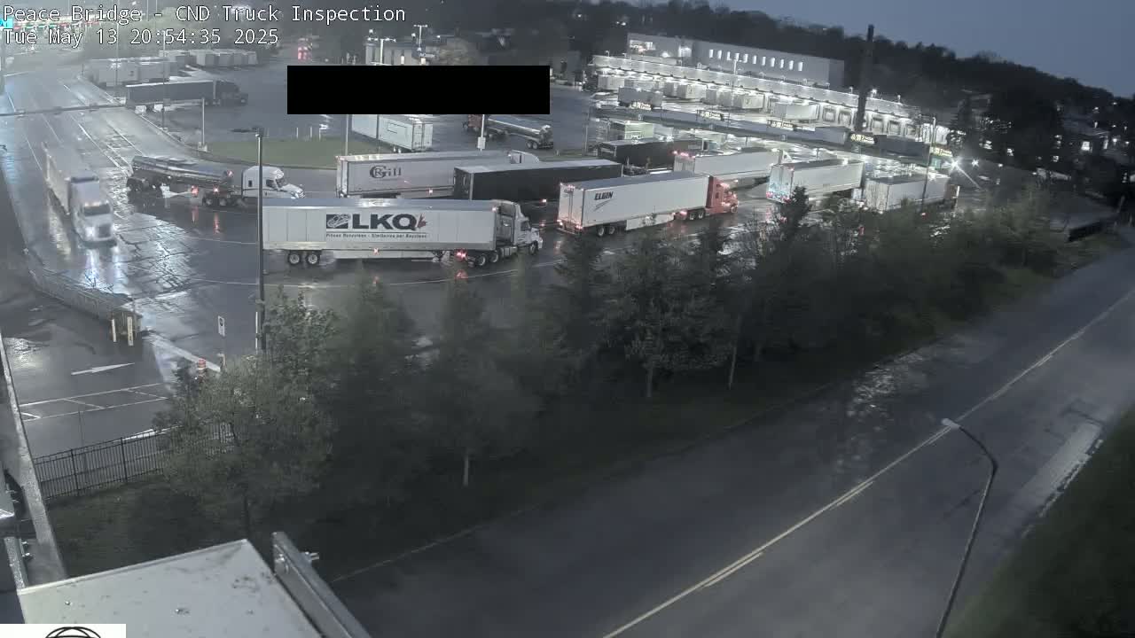 Fort Erie, Peace Bridge Canada Bound Truck Border Crossing Check Toll Booth Live Cam -Fort Erie, Niagara, Ontario, Canada