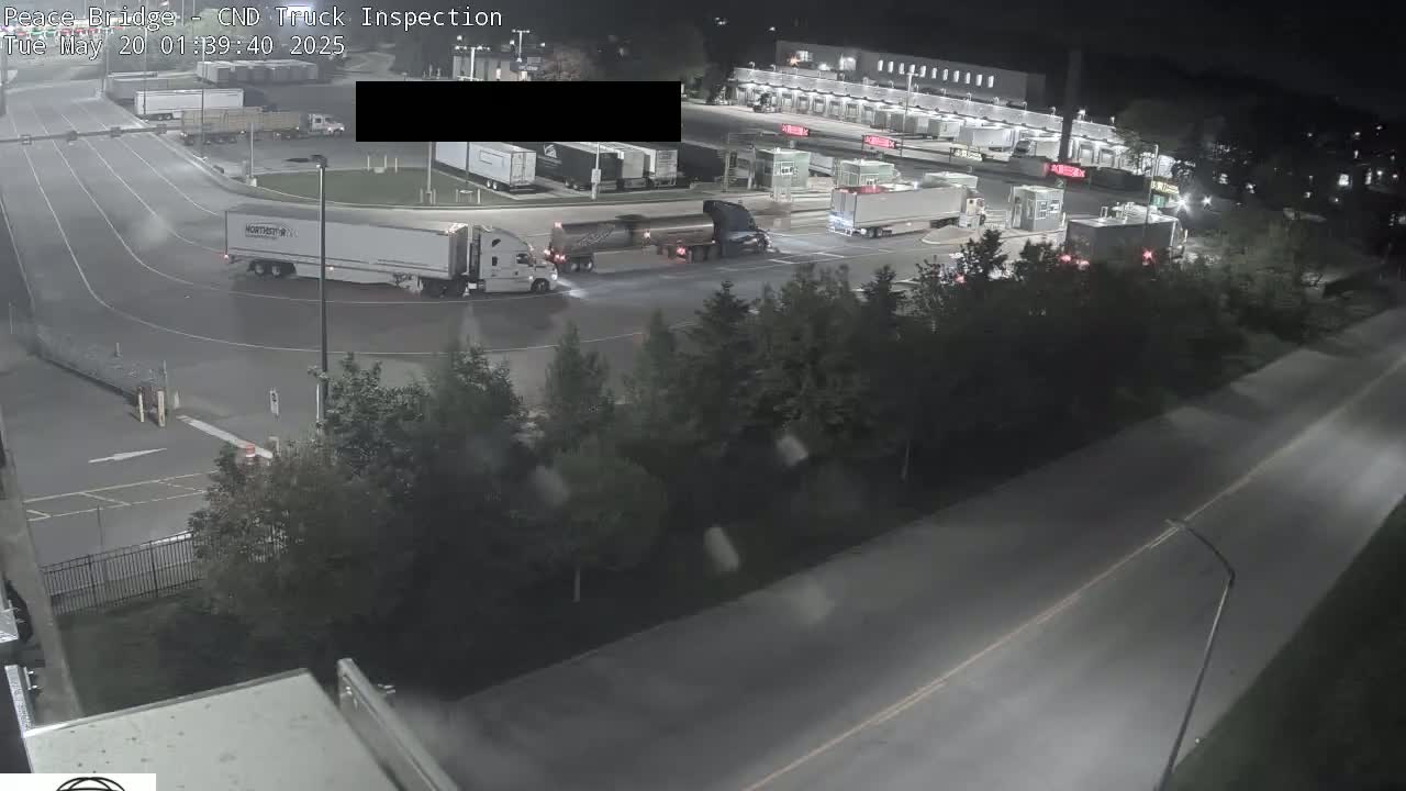 Fort Erie, Peace Bridge Canada Bound Truck Border Crossing Check Toll Booth Live Cam -Fort Erie, Niagara, Ontario, Canada