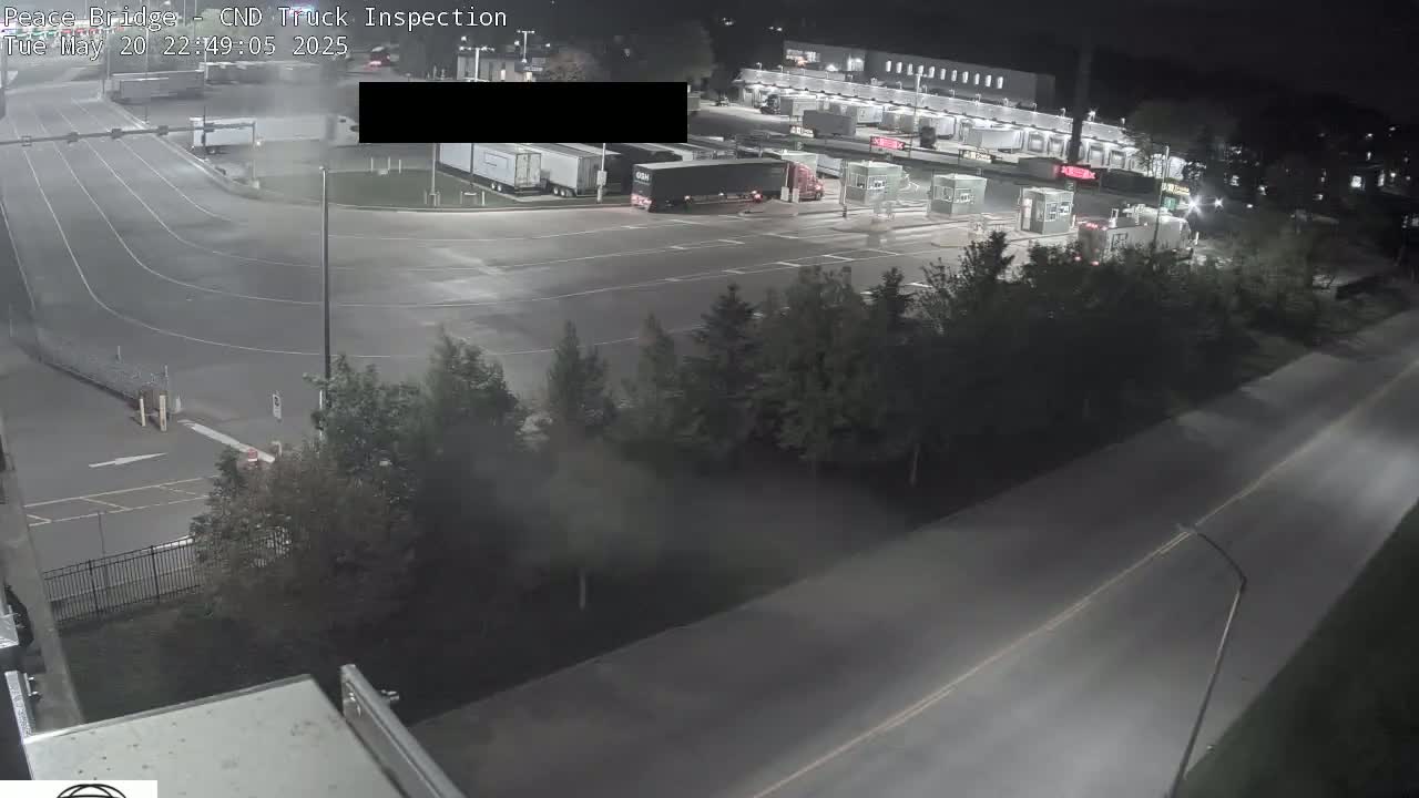 Fort Erie, Peace Bridge Canada Bound Truck Border Crossing Check Toll Booth Live Cam -Fort Erie, Niagara, Ontario, Canada