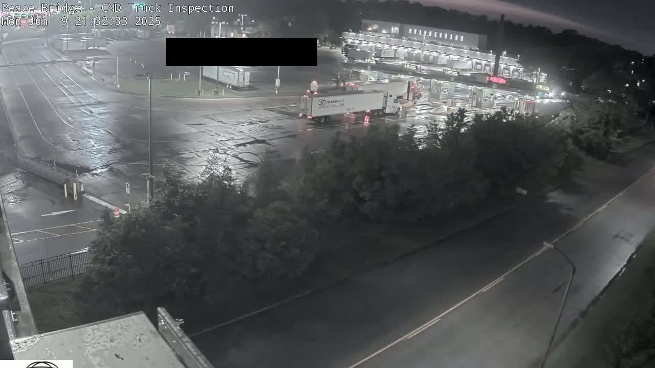 Fort Erie, Peace Bridge Canada Bound Truck Border Crossing Check Toll Booth Live Cam -Fort Erie, Niagara, Ontario, Canada