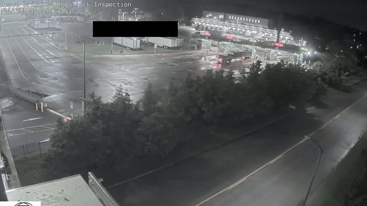 Fort Erie, Peace Bridge Canada Bound Truck Border Crossing Check Toll Booth Live Cam -Fort Erie, Niagara, Ontario, Canada