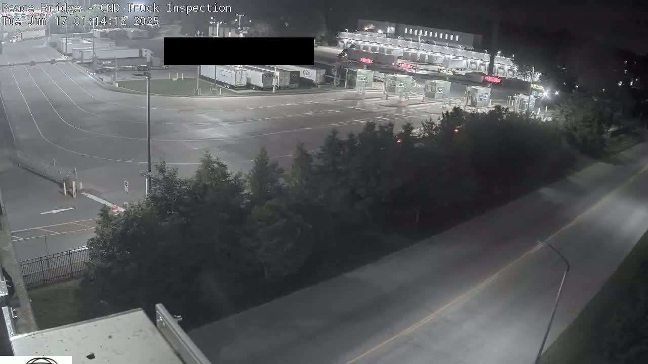 Fort Erie, Peace Bridge Canada Bound Truck Border Crossing Check Toll Booth Live Cam -Fort Erie, Niagara, Ontario, Canada