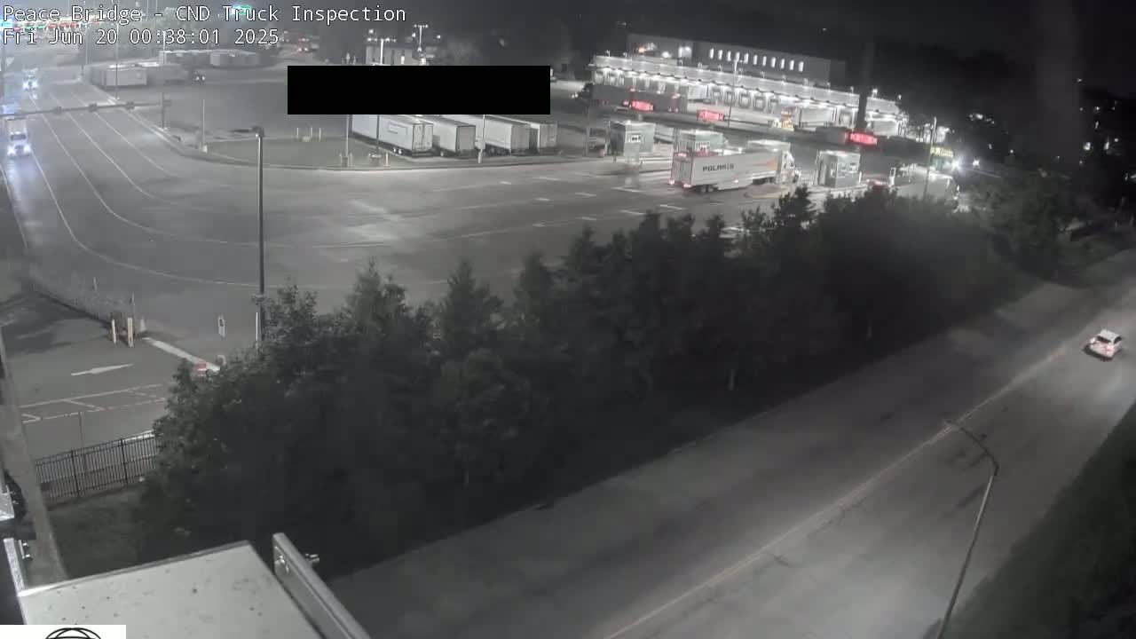 Fort Erie, Peace Bridge Canada Bound Truck Border Crossing Check Toll Booth Live Cam -Fort Erie, Niagara, Ontario, Canada