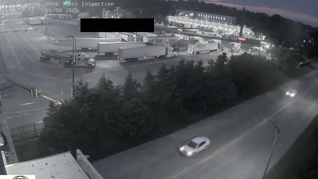 Fort Erie, Peace Bridge Canada Bound Truck Border Crossing Check Toll Booth Live Cam -Fort Erie, Niagara, Ontario, Canada