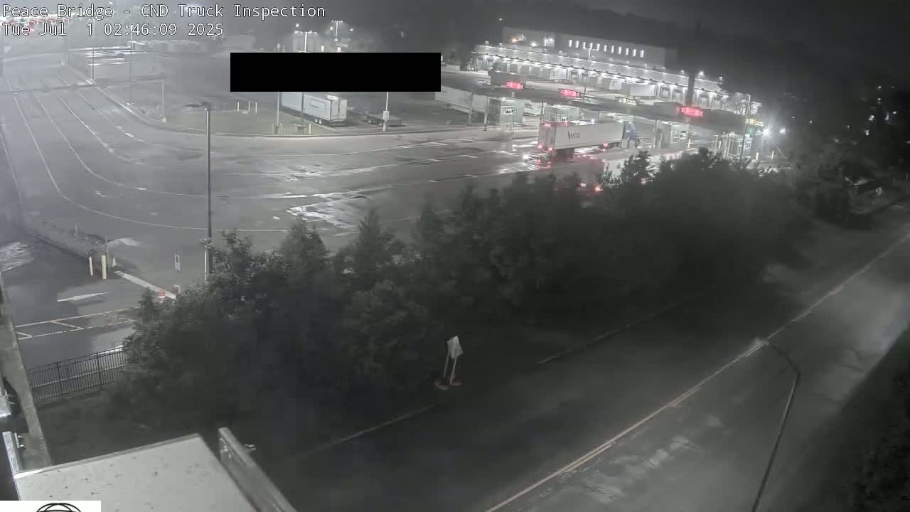 Fort Erie, Peace Bridge Canada Bound Truck Border Crossing Check Toll Booth Live Cam -Fort Erie, Niagara, Ontario, Canada