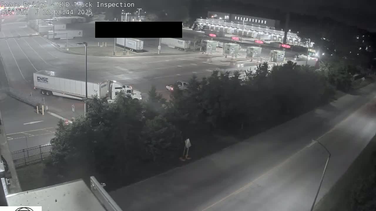 Fort Erie, Peace Bridge Canada Bound Truck Border Crossing Check Toll Booth Live Cam -Fort Erie, Niagara, Ontario, Canada