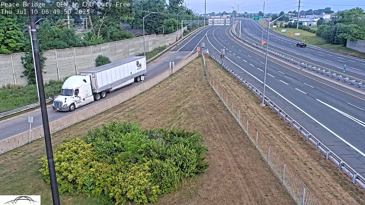 Fort Erie, Peace Bridge Canada Bound Truck Border Crossing Check Toll Booth Live Cam -Fort Erie, Niagara, Ontario, Canada