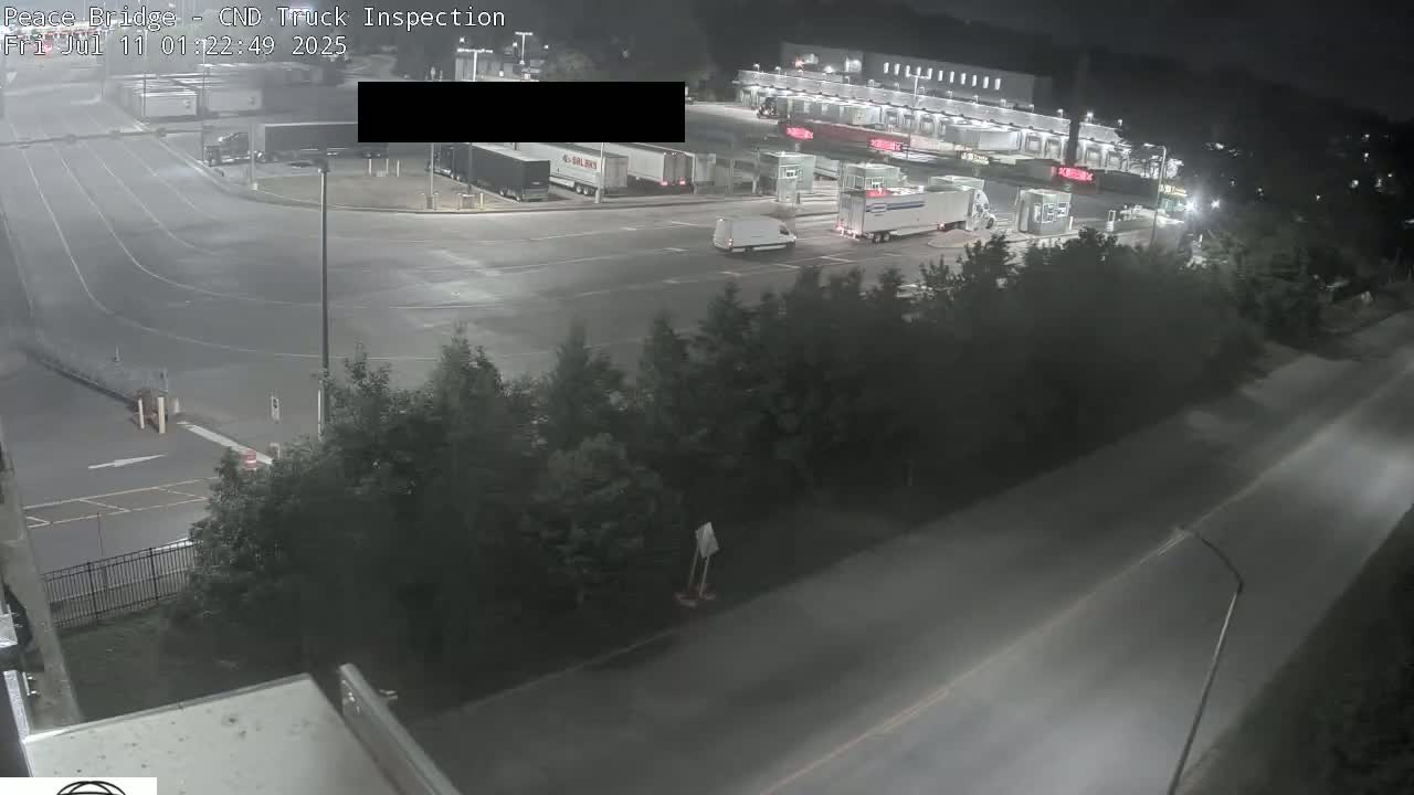 Fort Erie, Peace Bridge Canada Bound Truck Border Crossing Check Toll Booth Live Cam -Fort Erie, Niagara, Ontario, Canada