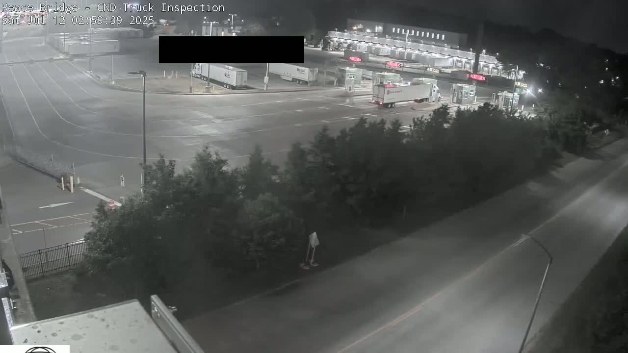 Fort Erie, Peace Bridge Canada Bound Truck Border Crossing Check Toll Booth Live Cam -Fort Erie, Niagara, Ontario, Canada