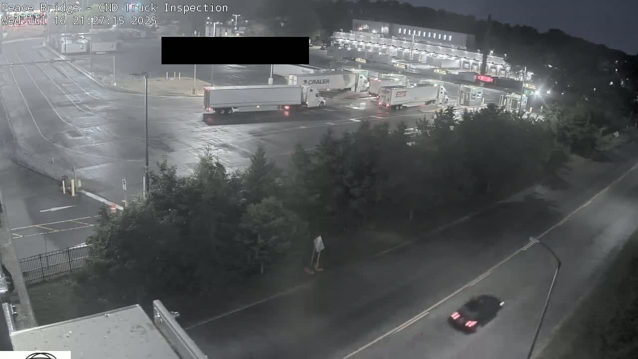 Fort Erie, Peace Bridge Canada Bound Truck Border Crossing Check Toll Booth Live Cam -Fort Erie, Niagara, Ontario, Canada