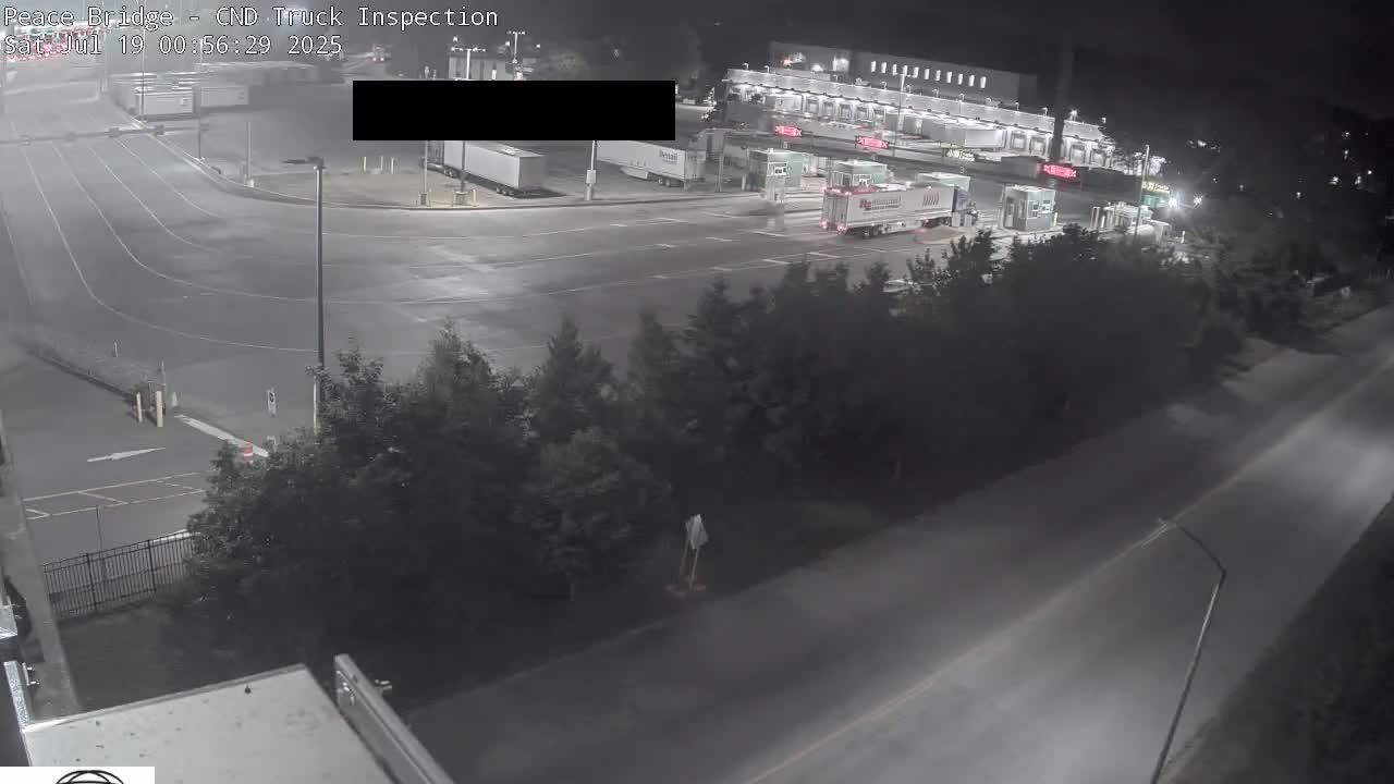Fort Erie, Peace Bridge Canada Bound Truck Border Crossing Check Toll Booth Live Cam -Fort Erie, Niagara, Ontario, Canada
