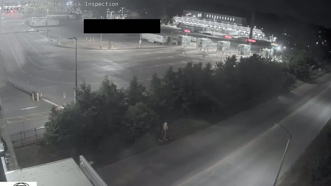 Fort Erie, Peace Bridge Canada Bound Truck Border Crossing Check Toll Booth Live Cam -Fort Erie, Niagara, Ontario, Canada