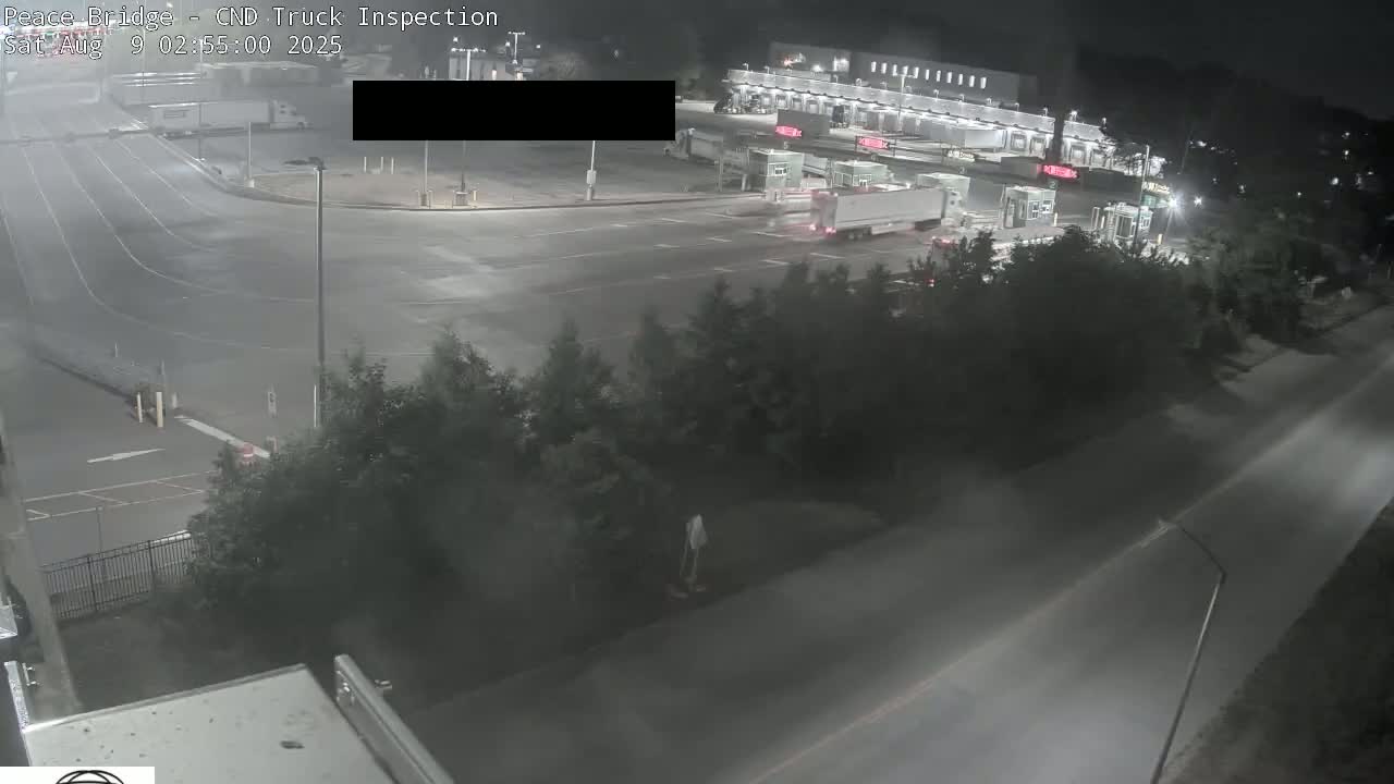 Fort Erie, Peace Bridge Canada Bound Truck Border Crossing Check Toll Booth Live Cam -Fort Erie, Niagara, Ontario, Canada