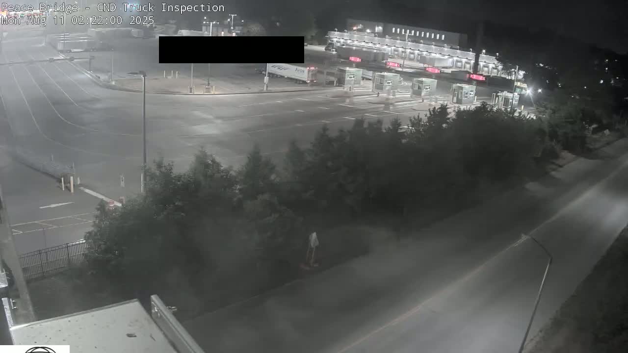 Fort Erie, Peace Bridge Canada Bound Truck Border Crossing Check Toll Booth Live Cam -Fort Erie, Niagara, Ontario, Canada