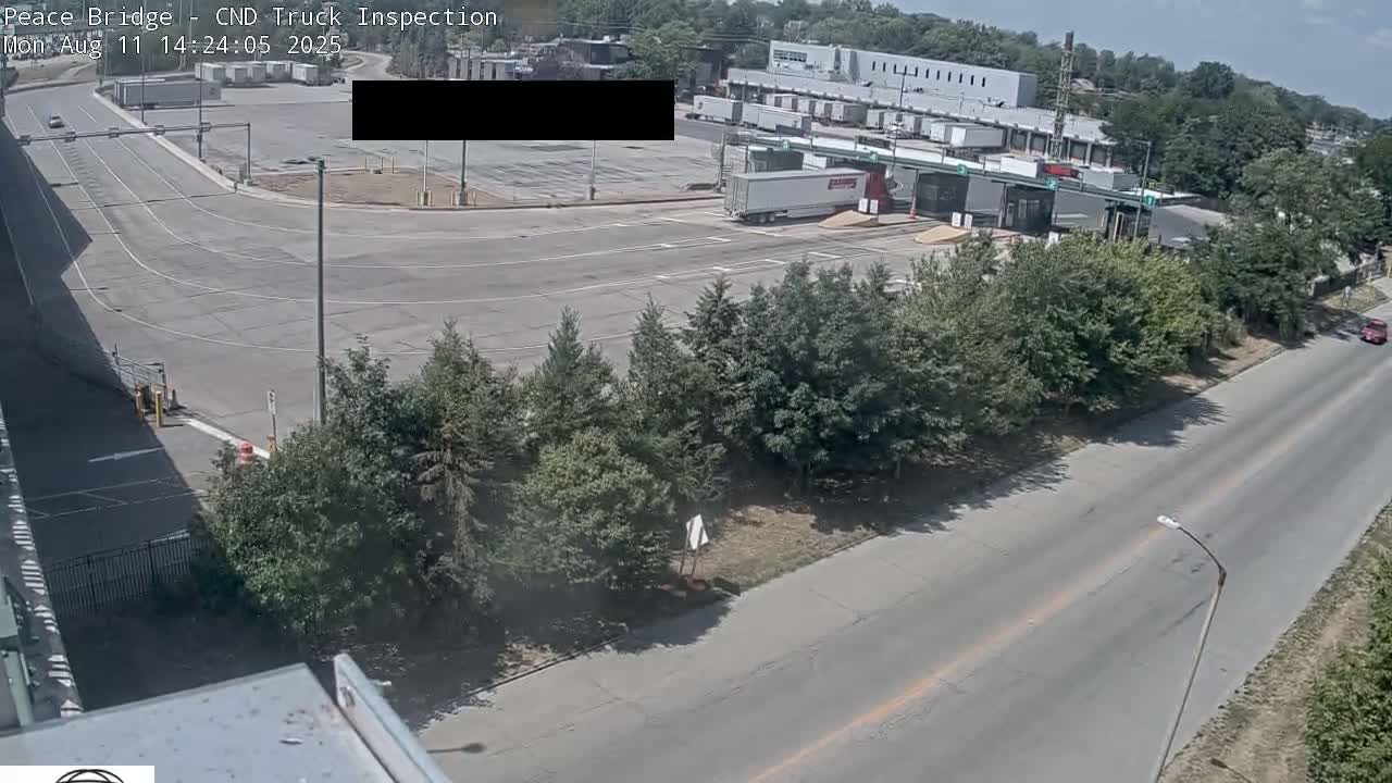 Fort Erie, Peace Bridge Canada Bound Truck Border Crossing Check Toll Booth Live Cam -Fort Erie, Niagara, Ontario, Canada