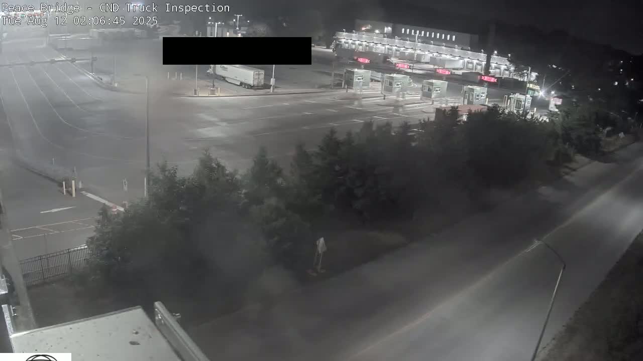Fort Erie, Peace Bridge Canada Bound Truck Border Crossing Check Toll Booth Live Cam -Fort Erie, Niagara, Ontario, Canada