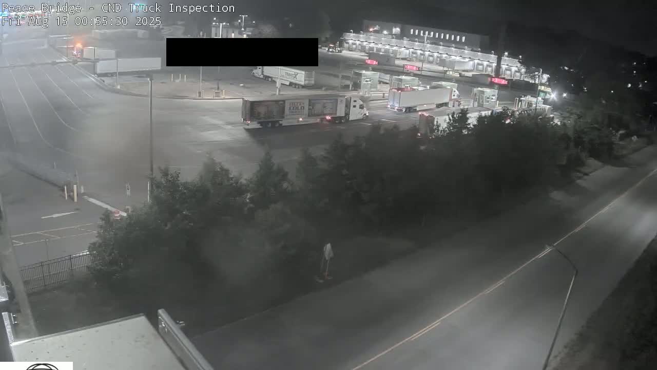 Fort Erie, Peace Bridge Canada Bound Truck Border Crossing Check Toll Booth Live Cam -Fort Erie, Niagara, Ontario, Canada