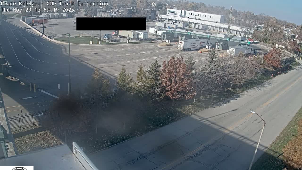 Fort Erie, Peace Bridge Canada Bound Truck Border Crossing Check Toll Booth Live Cam -Fort Erie, Niagara, Ontario, Canada