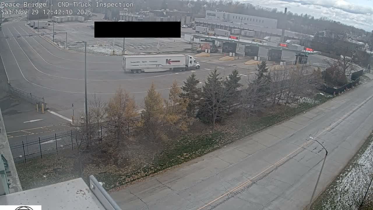 Fort Erie, Peace Bridge Canada Bound Truck Border Crossing Check Toll Booth Live Cam -Fort Erie, Niagara, Ontario, Canada