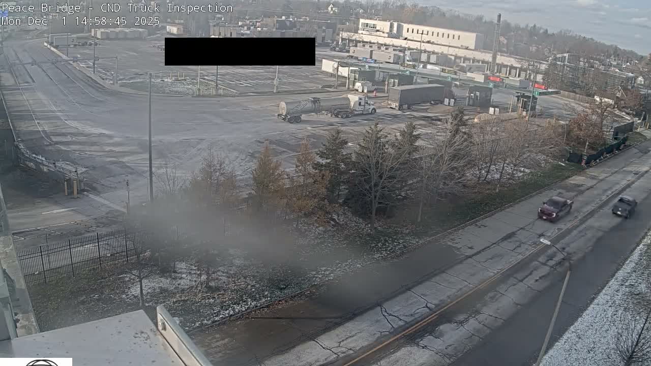 Fort Erie, Peace Bridge Canada Bound Truck Border Crossing Check Toll Booth Live Cam -Fort Erie, Niagara, Ontario, Canada