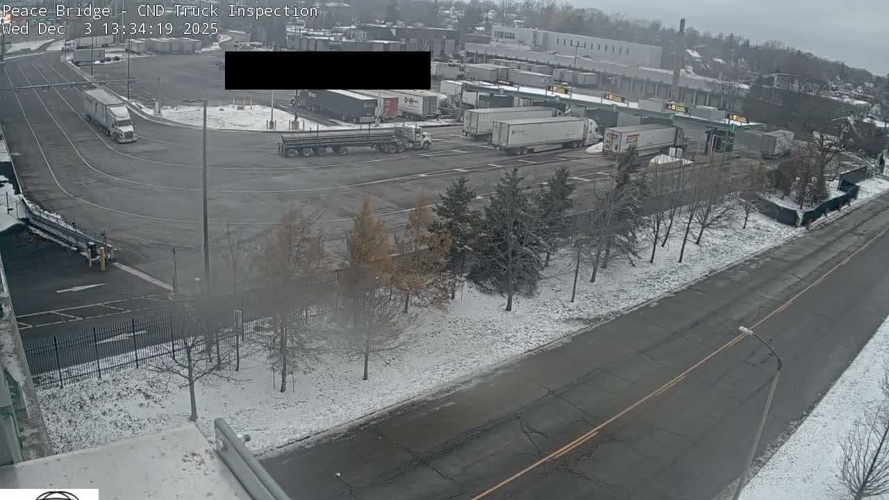 Fort Erie, Peace Bridge Canada Bound Truck Border Crossing Check Toll Booth Live Cam -Fort Erie, Niagara, Ontario, Canada