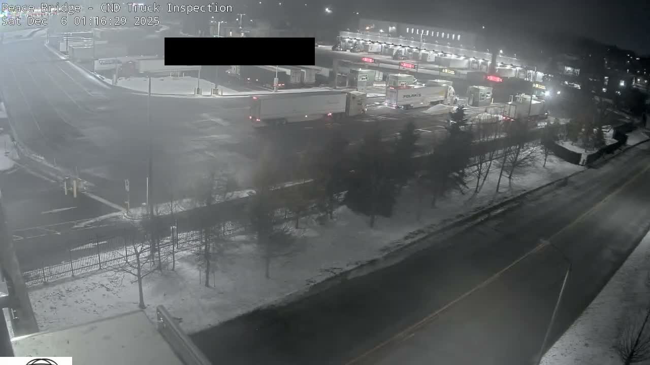 Fort Erie, Peace Bridge Canada Bound Truck Border Crossing Check Toll Booth Live Cam -Fort Erie, Niagara, Ontario, Canada