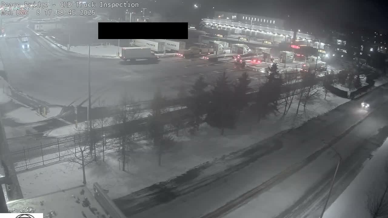 Fort Erie, Peace Bridge Canada Bound Truck Border Crossing Check Toll Booth Live Cam -Fort Erie, Niagara, Ontario, Canada