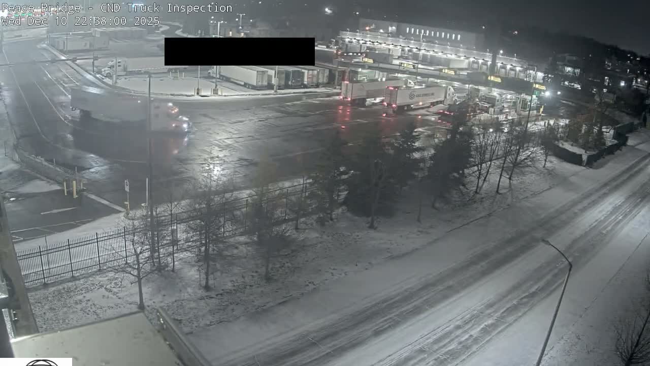Fort Erie, Peace Bridge Canada Bound Truck Border Crossing Check Toll Booth Live Cam -Fort Erie, Niagara, Ontario, Canada