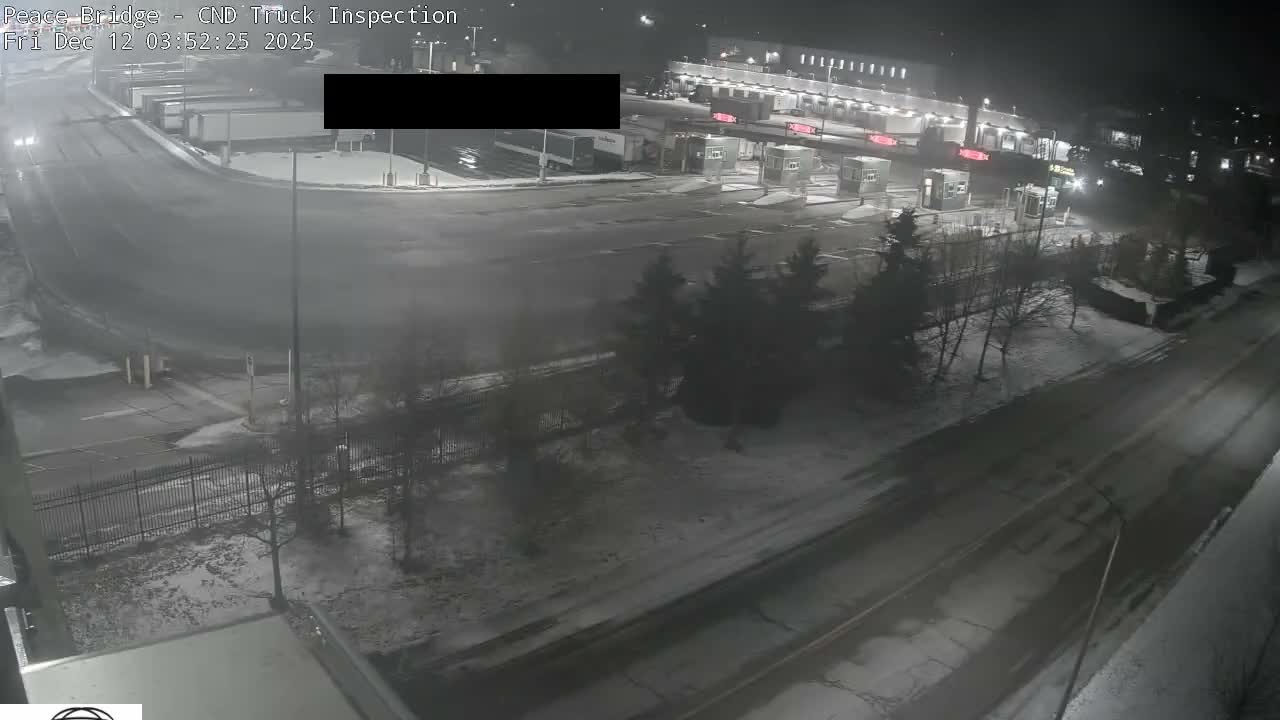 Fort Erie, Peace Bridge Canada Bound Truck Border Crossing Check Toll Booth Live Cam -Fort Erie, Niagara, Ontario, Canada