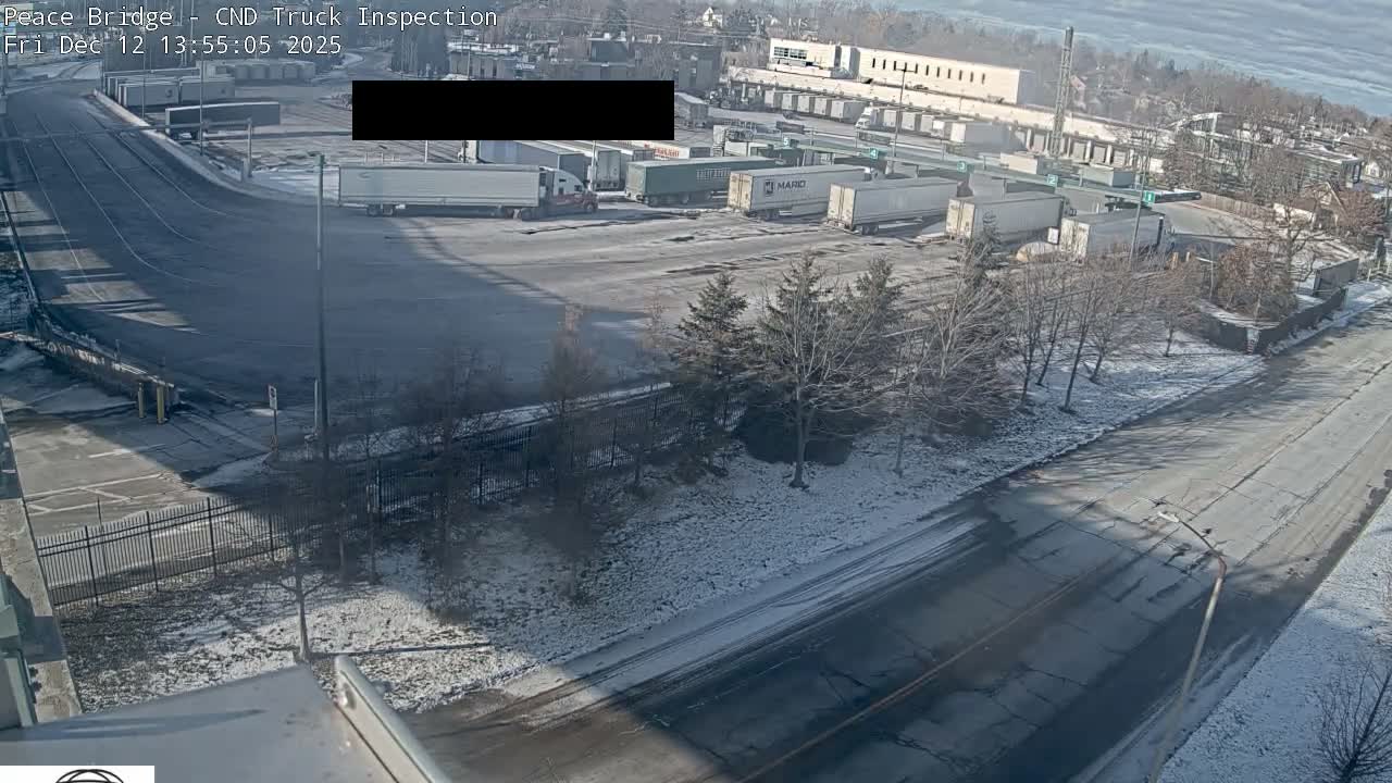 Fort Erie, Peace Bridge Canada Bound Truck Border Crossing Check Toll Booth Live Cam -Fort Erie, Niagara, Ontario, Canada