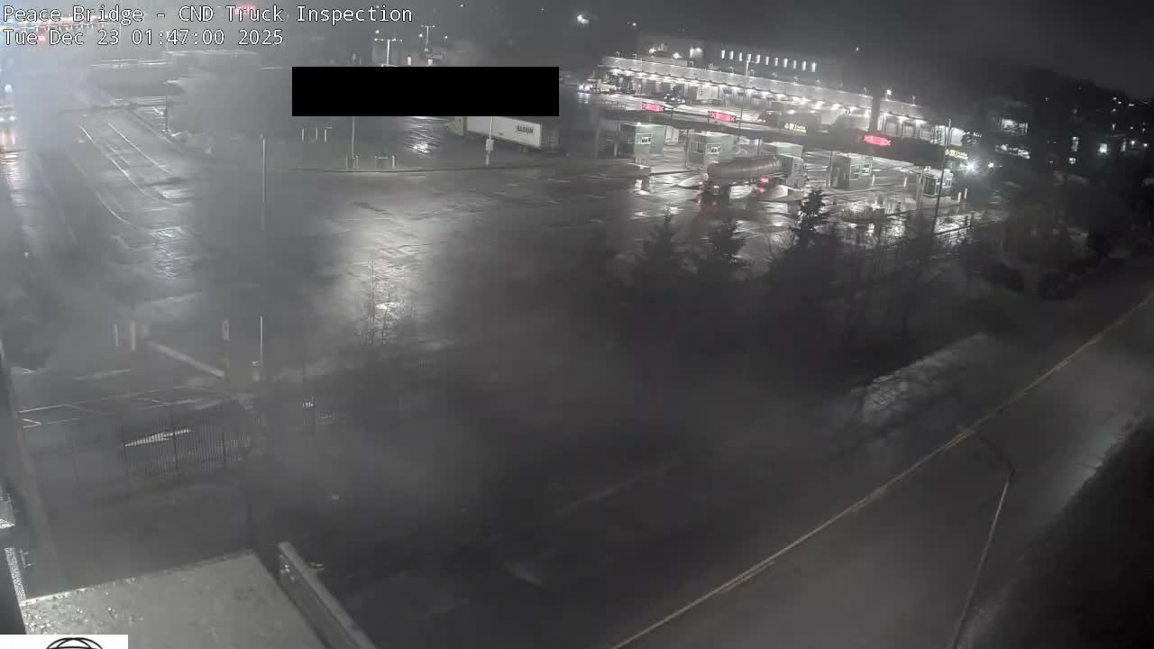 Fort Erie, Peace Bridge Canada Bound Truck Border Crossing Check Toll Booth Live Cam -Fort Erie, Niagara, Ontario, Canada