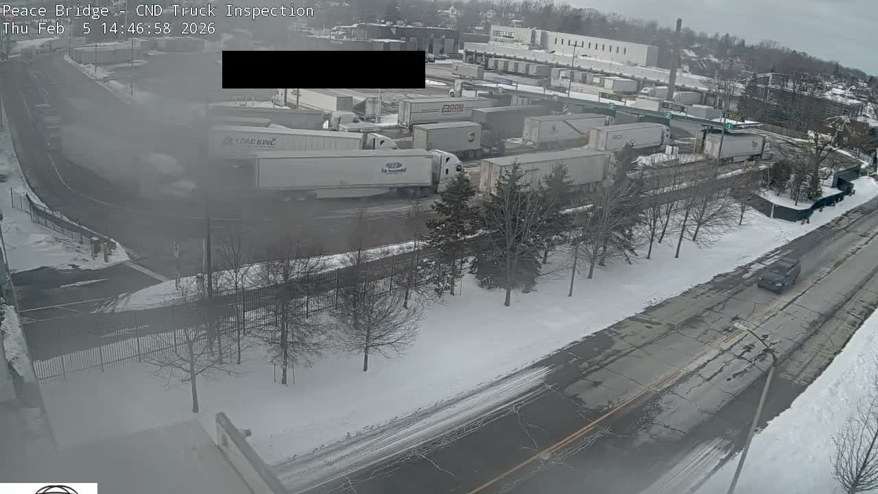 Fort Erie, Peace Bridge Canada Bound Truck Border Crossing Check Toll Booth Live Cam -Fort Erie, Niagara, Ontario, Canada