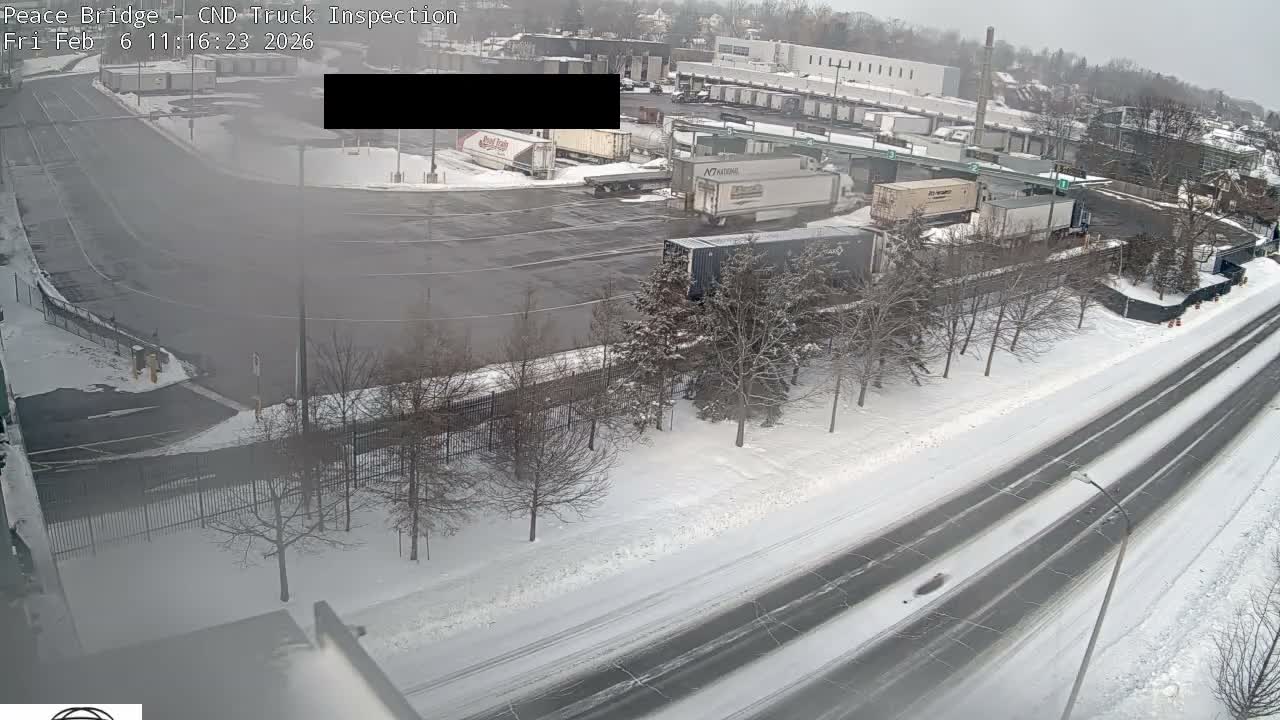 Fort Erie, Peace Bridge Canada Bound Truck Border Crossing Check Toll Booth Live Cam -Fort Erie, Niagara, Ontario, Canada