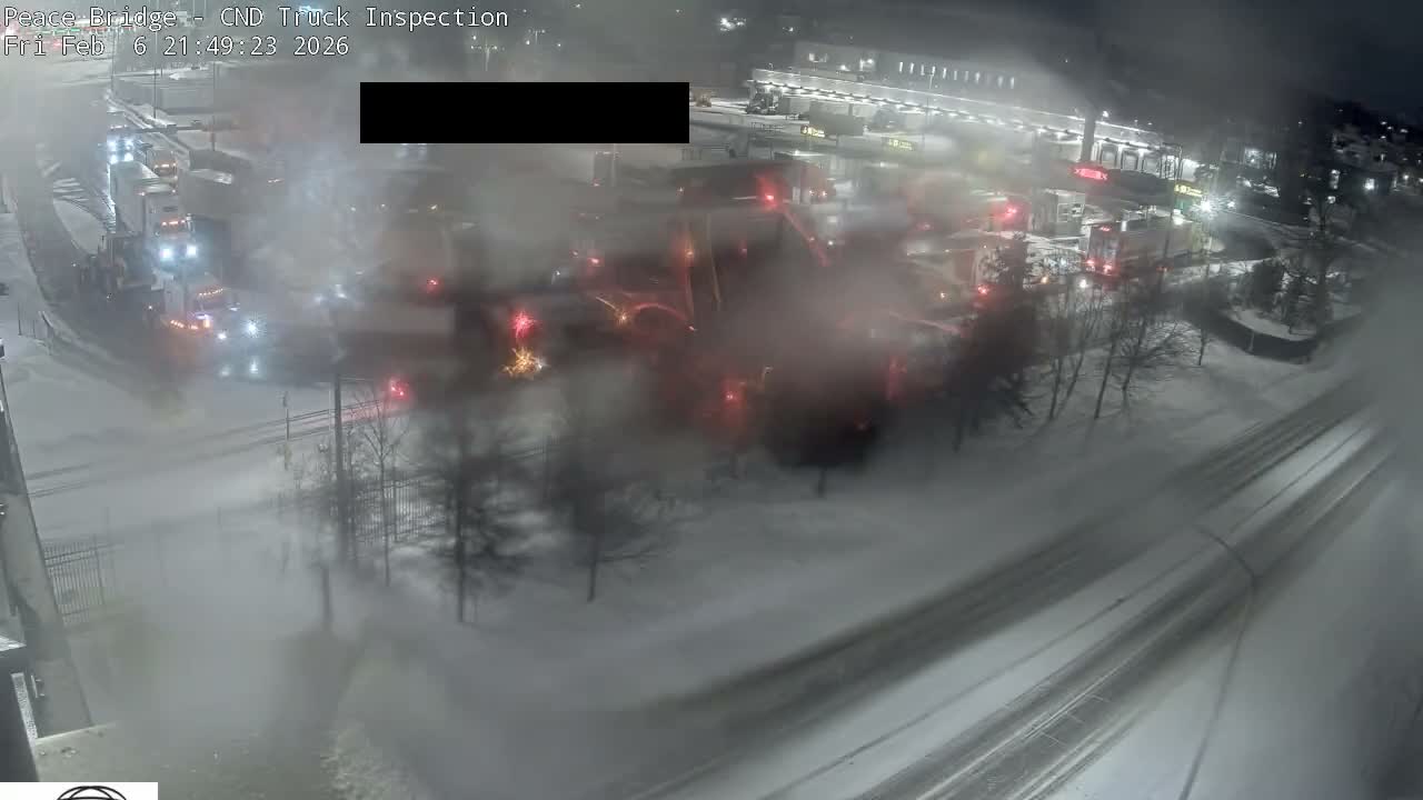 Fort Erie, Peace Bridge Canada Bound Truck Border Crossing Check Toll Booth Live Cam -Fort Erie, Niagara, Ontario, Canada