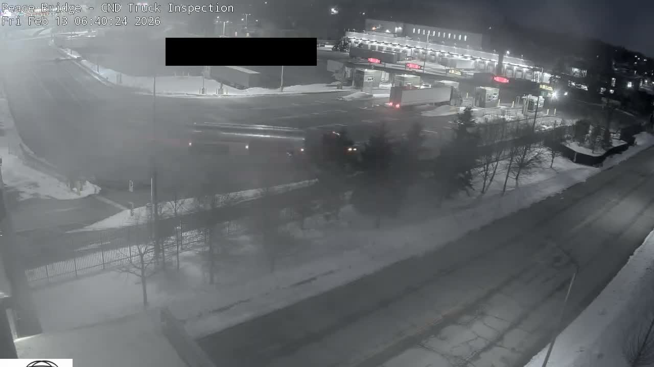 Fort Erie, Peace Bridge Canada Bound Truck Border Crossing Check Toll Booth Live Cam -Fort Erie, Niagara, Ontario, Canada