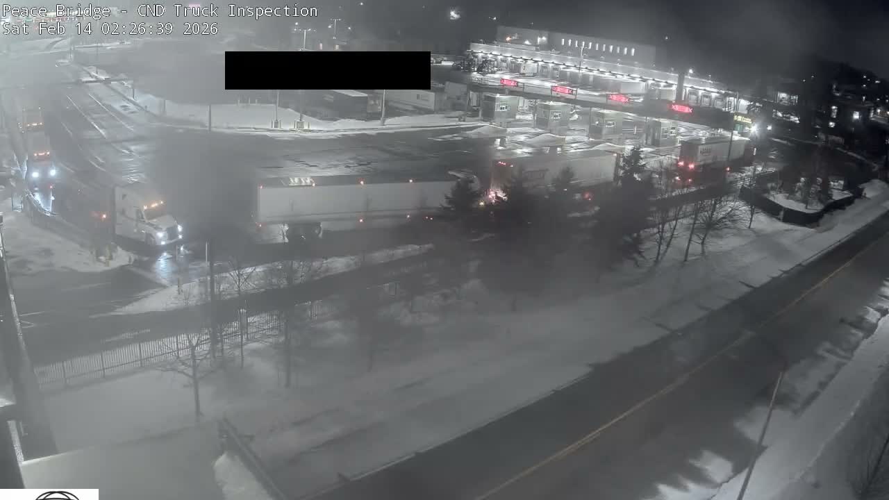 Fort Erie, Peace Bridge Canada Bound Truck Border Crossing Check Toll Booth Live Cam -Fort Erie, Niagara, Ontario, Canada