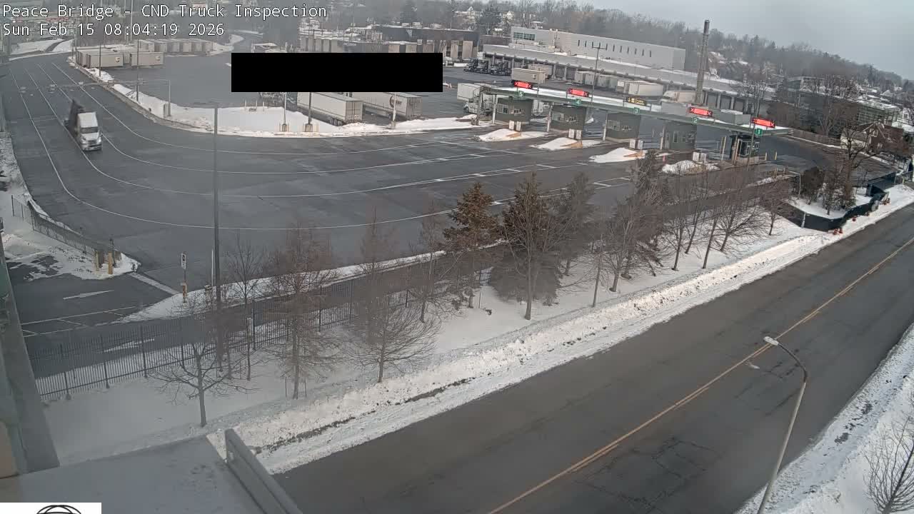 Fort Erie, Peace Bridge Canada Bound Truck Border Crossing Check Toll Booth Live Cam -Fort Erie, Niagara, Ontario, Canada