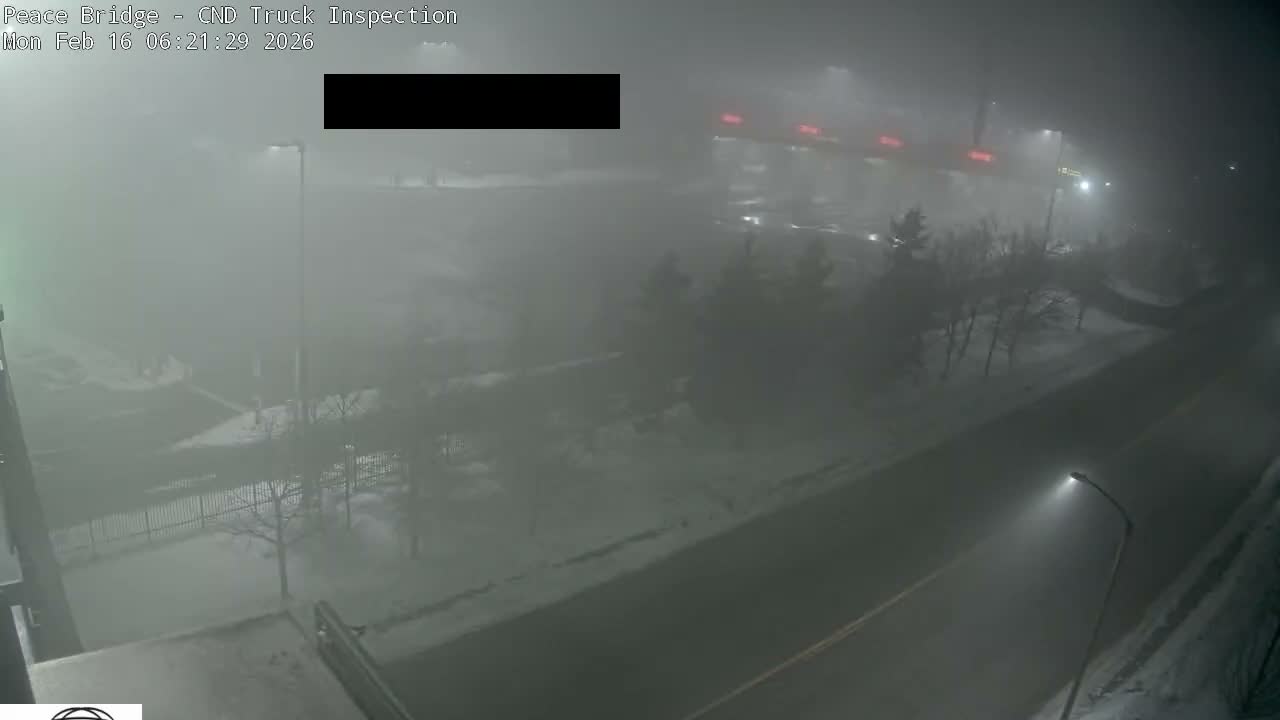 Fort Erie, Peace Bridge Canada Bound Truck Border Crossing Check Toll Booth Live Cam -Fort Erie, Niagara, Ontario, Canada
