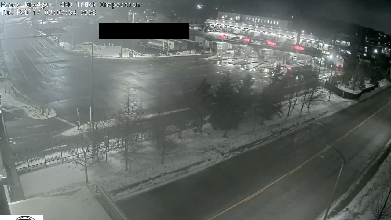 Fort Erie, Peace Bridge Canada Bound Truck Border Crossing Check Toll Booth Live Cam -Fort Erie, Niagara, Ontario, Canada