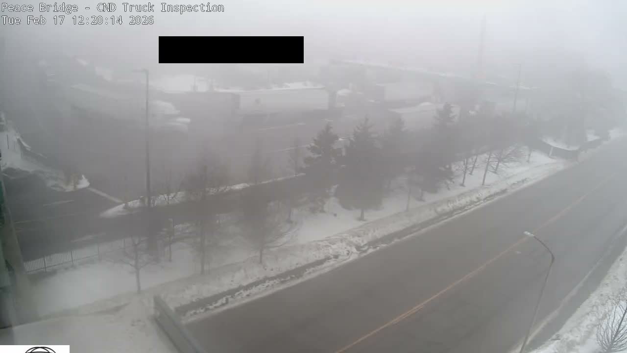 Fort Erie, Peace Bridge Canada Bound Truck Border Crossing Check Toll Booth Live Cam -Fort Erie, Niagara, Ontario, Canada