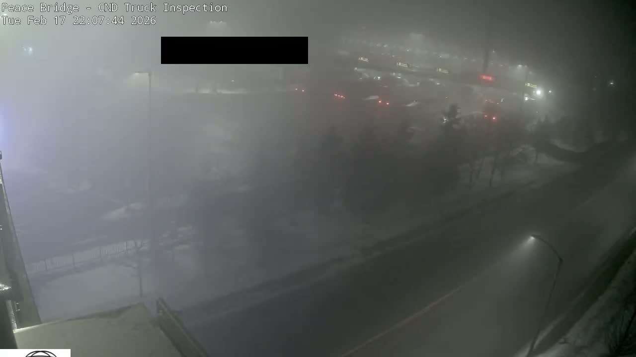 Fort Erie, Peace Bridge Canada Bound Truck Border Crossing Check Toll Booth Live Cam -Fort Erie, Niagara, Ontario, Canada