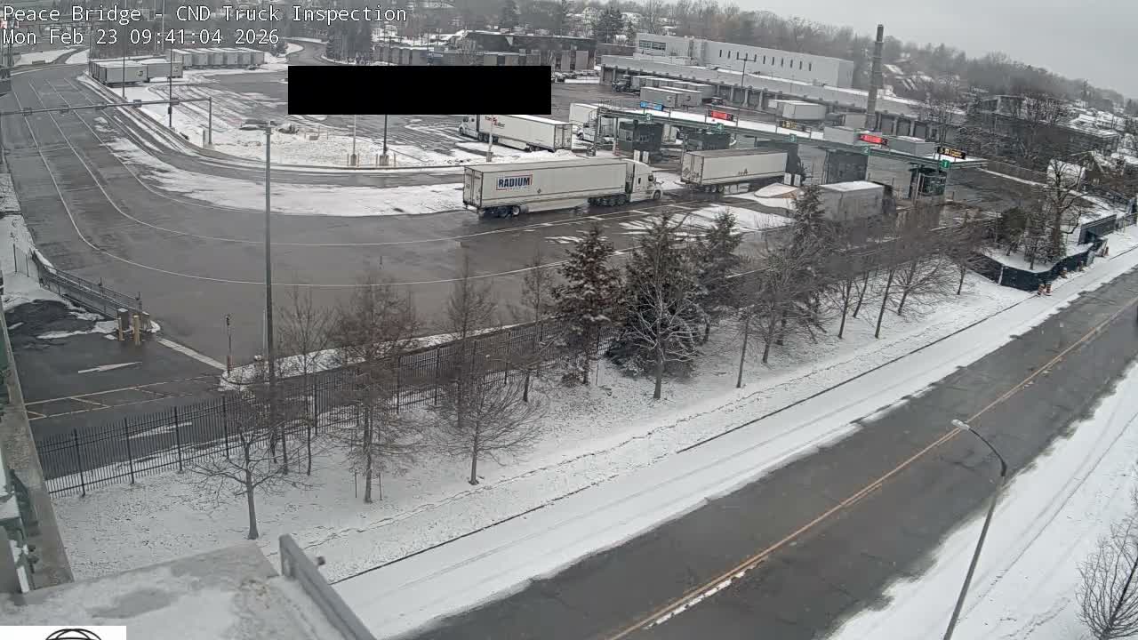 Fort Erie, Peace Bridge Canada Bound Truck Border Crossing Check Toll Booth Live Cam -Fort Erie, Niagara, Ontario, Canada