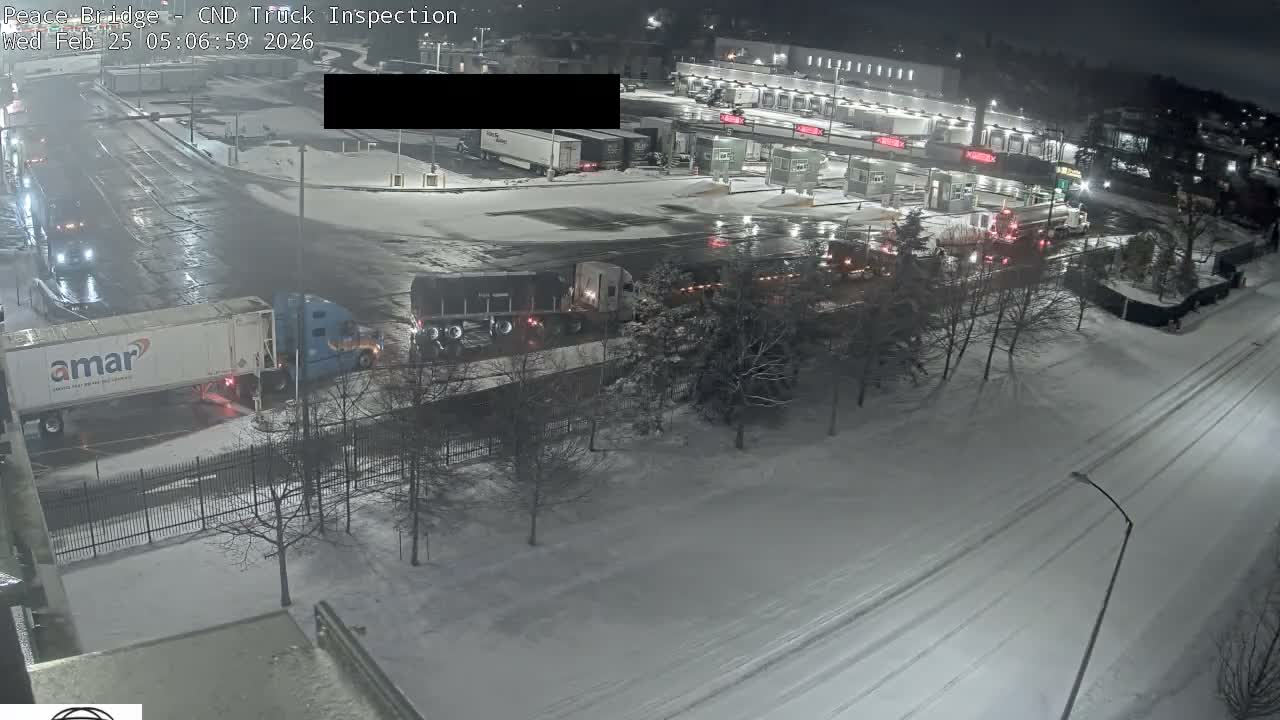 Fort Erie, Peace Bridge Canada Bound Truck Border Crossing Check Toll Booth Live Cam -Fort Erie, Niagara, Ontario, Canada