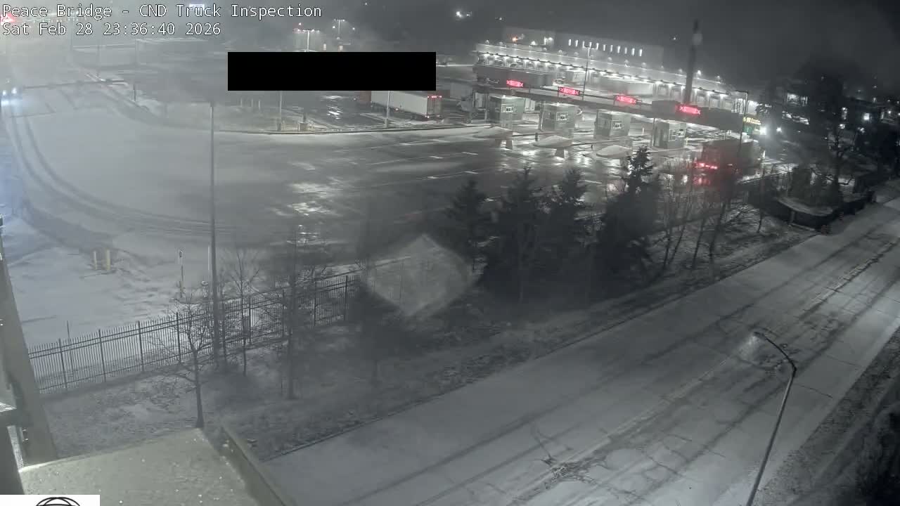 Fort Erie, Peace Bridge Canada Bound Truck Border Crossing Check Toll Booth Live Cam -Fort Erie, Niagara, Ontario, Canada
