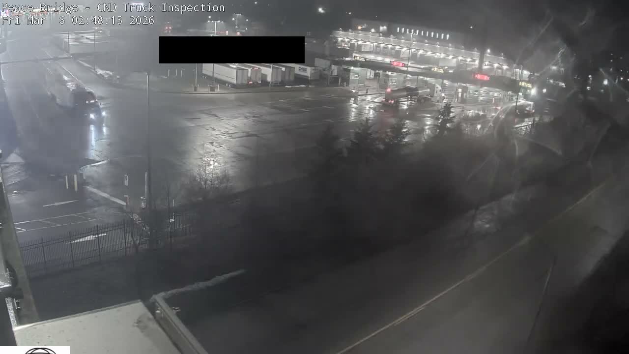 Fort Erie, Peace Bridge Canada Bound Truck Border Crossing Check Toll Booth Live Cam -Fort Erie, Niagara, Ontario, Canada