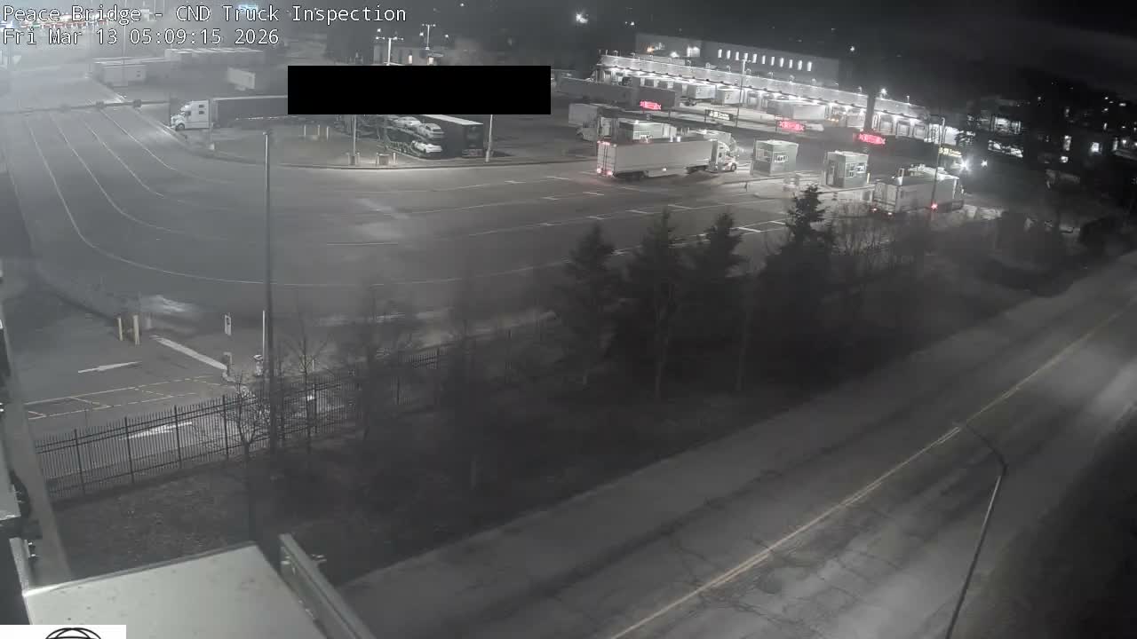 Fort Erie, Peace Bridge Canada Bound Truck Border Crossing Check Toll Booth Live Cam -Fort Erie, Niagara, Ontario, Canada